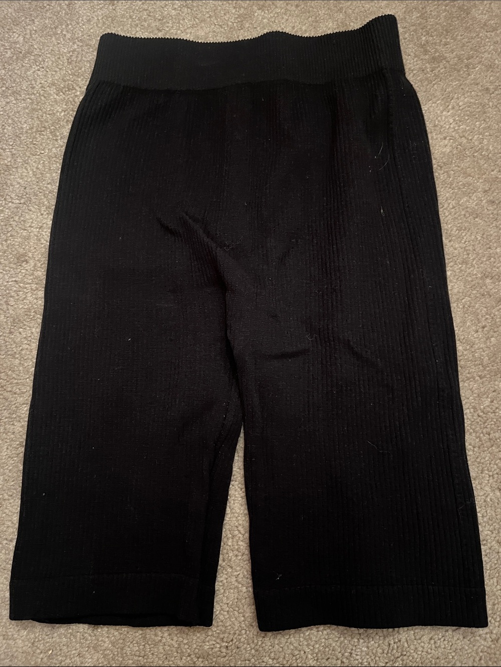 Zara Black Ribbed Pull-On Bike Shorts